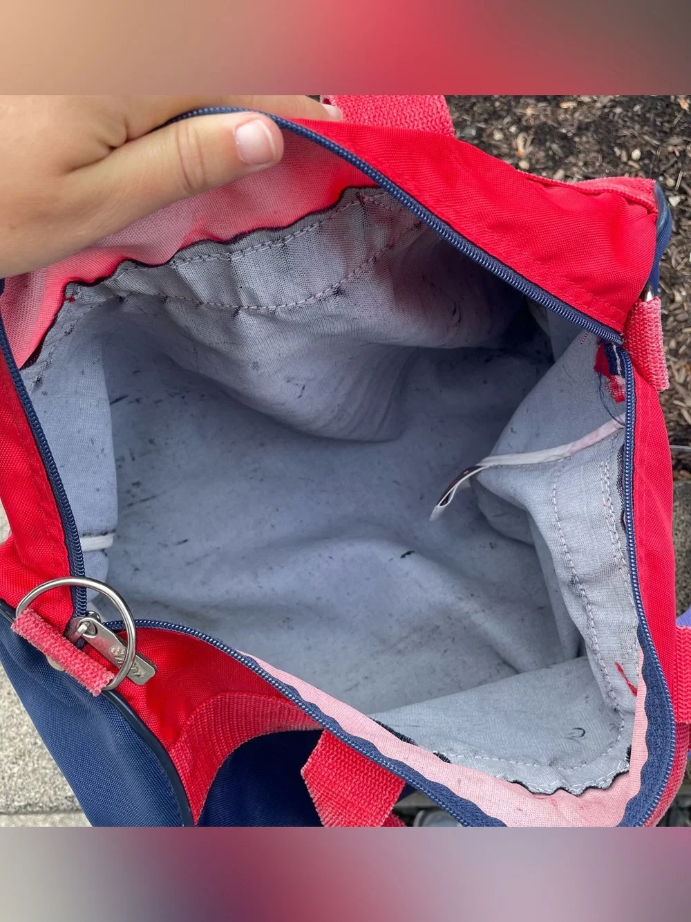Vintage 80s/90s red and blue Nike gym duffel bag